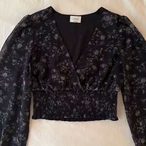 Aritzia Black Floral Women's Top
